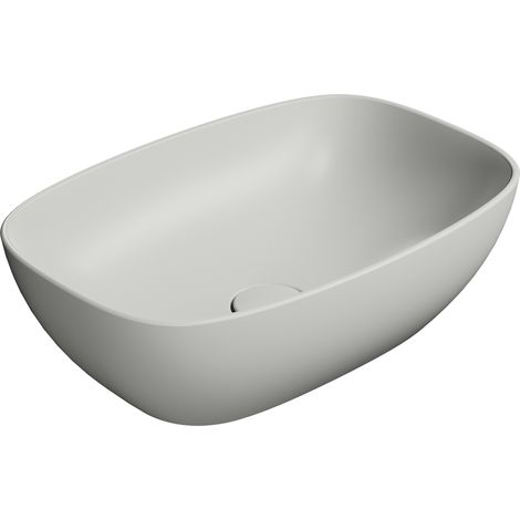 NUBES Lavabo en céramique sur plan 50x35cm, cenere mat (1/2)