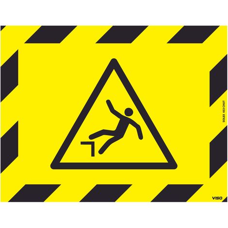 Etiquette danger, avec pictogramme : Risque de chute, Auto-adhésif ( Prix pour 1 )