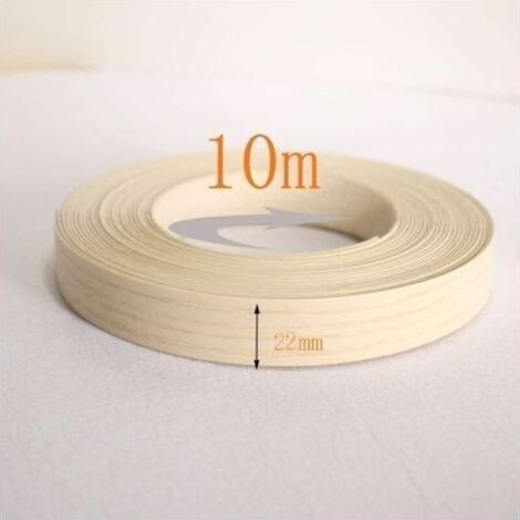 DBBEGK Bande PVC pré-encollée pour chants de porte 22 mm x 10 m, rouleau de placage mélaminé thermocollant, bande de chant PVC autocollante pour la restauration de meubles (1/3)