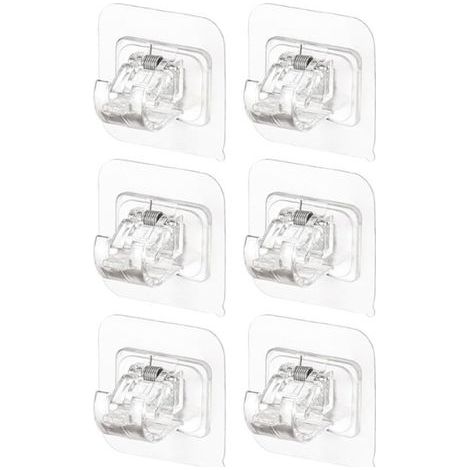 Supports autocollants, supports pour tringle à rideaux, supports pour tringle fixe, transparents, 6 pièces (1/5)