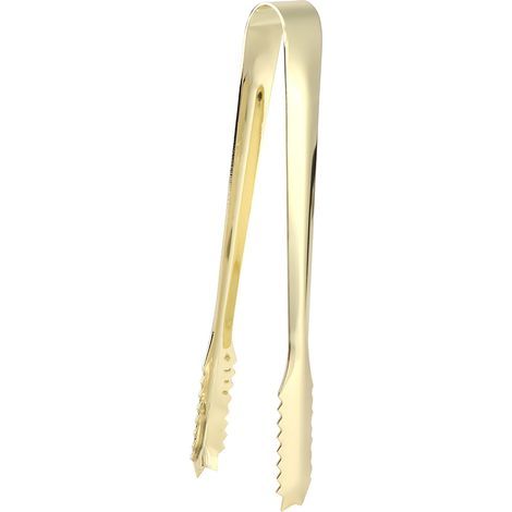 Gold-plated stainless steel sugar tongs, ideal for pastry and desserts. - AquaForge (1/5)