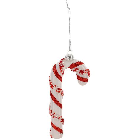 Canna da zucchero in vetro h.15cm rosso e bianco - Feeric lights & christmas
