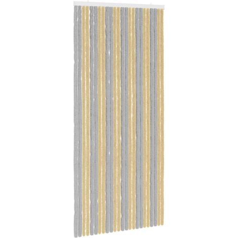 Insektenschutzvorhang Chenille Grau und Beige 100 x 220 cm vidaXL (1/5)