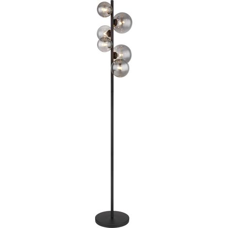 Globo - lámpara de pie - Riha - negro - vidrio metal vidrio (1/5)