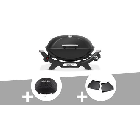 Barbecue à gaz Q 2100N noir + Housse + Plan de travail - Weber