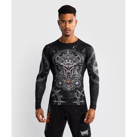 Venum Rashguard Gladiator 5.0 Langarmshirt Schwarz/Silber L