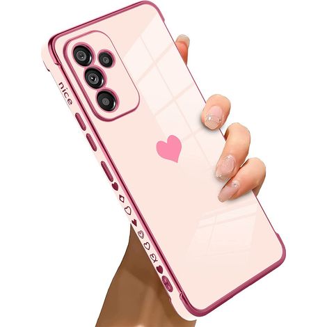 Funda para Samsung Galaxy A34 5G, Electro Heart, oro rosa (1/5)