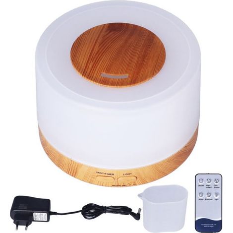 Diffuseur D'aromatherapie - 500 Ml - Ultrasonique - Telecommande - 7 Led Colorées - Pour Maison Bureau Spa - 1 Piece (1/5)