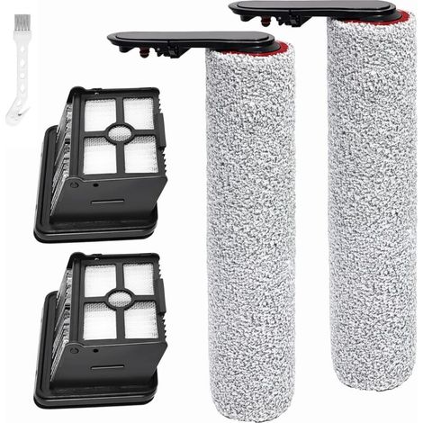 Brosse à rouleaux de pièces de rechange pour Dreame H15 Pro Heat accessoires l'aspirateur humide et sec, 2 Brosse rotative de rechange + 2 Filtre de rechange + 1 brosse de nettoyage (1/5)