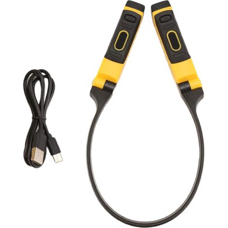 Gelbe und schwarze LED-Nackenleuchte, USB-wiederaufladbare Stirnlampe, LED-Außenbeleuchtung, Campinglampe. (1/4)