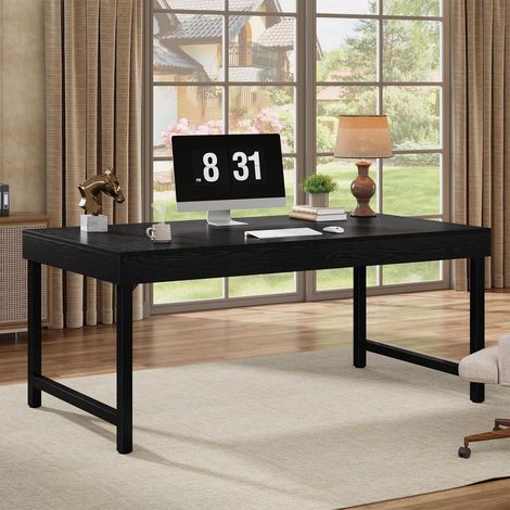 Industrieller Schreibtisch 140cm mit Metallbeinen, rustikales Design für Home-Office (1/5)