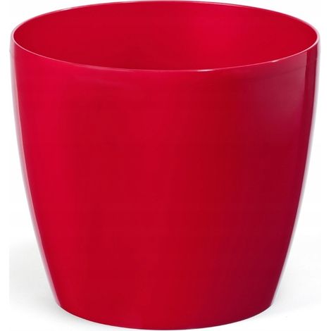 Vaso da fiori con coperchio in plastica, rosso, 13,5 cm, Magnolia
