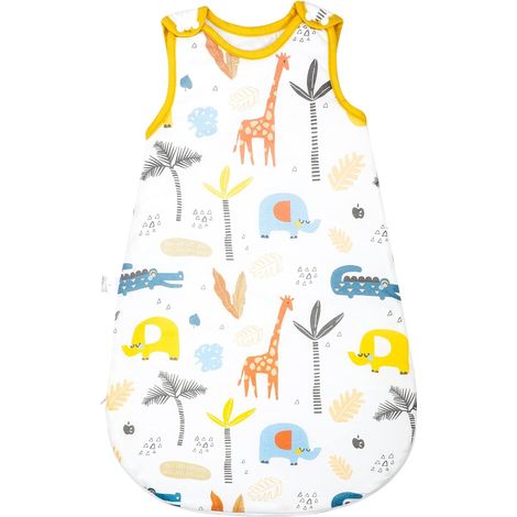 Gigoteuse Tog 2,5,Gigoteuse Hiver en 100% Coton,Gigoteuse Bébé,Gigoteuse 0-6 Mois,Gigoteuse sans Manches,Lavable, Couverture D'emmaillotage,Girafe,S (1/5)