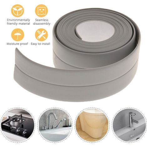 Nastro pieghevole e antimuffa sigillante per bagno cucina, 3.4 metri x 38mm - Colore: Grigio