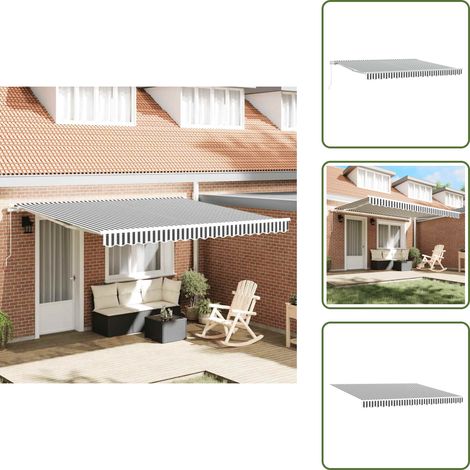 Balkonmarkise - vidaXL Markise Manuell Anthrazit & Weiß 400x300 cm - Terrassenüberdachung (1/5)