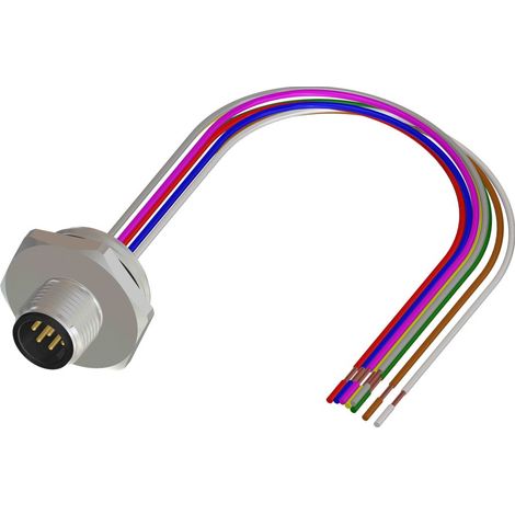 Câble d'actionneur RS PRO 8 conducteurs , M12 Mâle vers , 500mm ( Prix pour 1 )