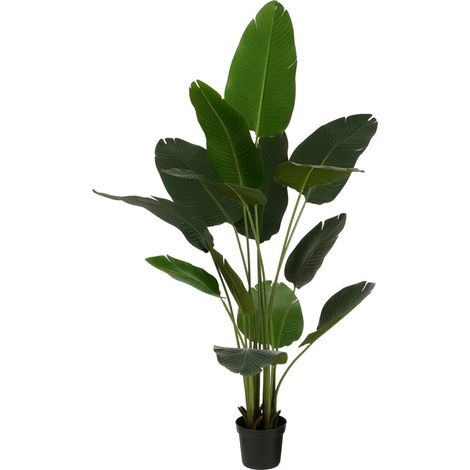Plante Artificielle Bananier Vert pour Décoration Intérieure avec Pot en Plastique Noir H180 cm - PANGIVO (1/4)
