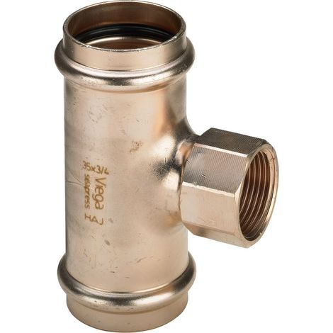 Viega Seapress T-Stück 0317.2, d. 54mm x Rp 3/4" x d. 54mm, CuNiFe-Legierung (1/3)