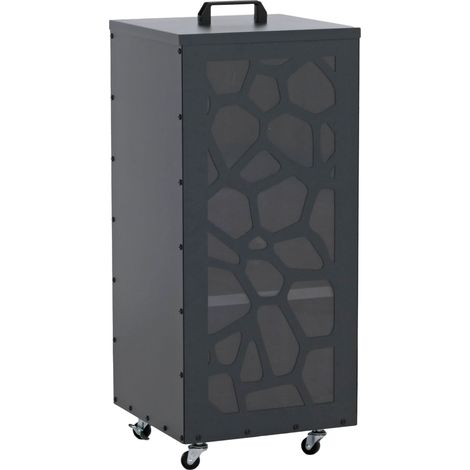 [NEUWERTIG] Pelletbehälter HHG-263 Waben, Pelletbox Aufbewahrungsbox für z.B. Tierfutter, Rollen Füße 86x37x37cm anthrazit (1/5)
