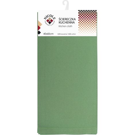 Strofinaccio da cucina in cotone NICOLE, 40x60 cm, art. 52323, verde, liscio (1/2)