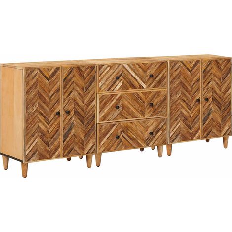 Stauraumschränke 3 pcs Braun 60 x 33,5 x 75 cm Massivholz Mango vidaXL