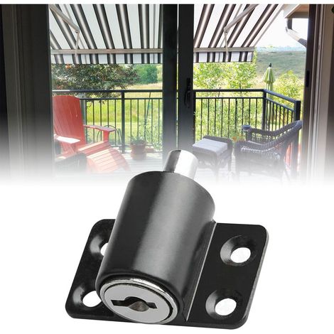 Serrure de sécurité antivol en alliage peinture noire pour fenêtres et portes avec 2 clés et kit de fixation (1/5)
