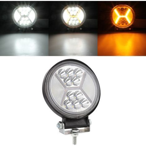 Barre de feux de travail ronde à LED avec lumière DRL ambre – 117 W 12 000 lm Combo faisceau lumineux de conduite hors route pour camions, SUV, chasseurs, Jeep, bateaux, etc. - 2 (1/5)