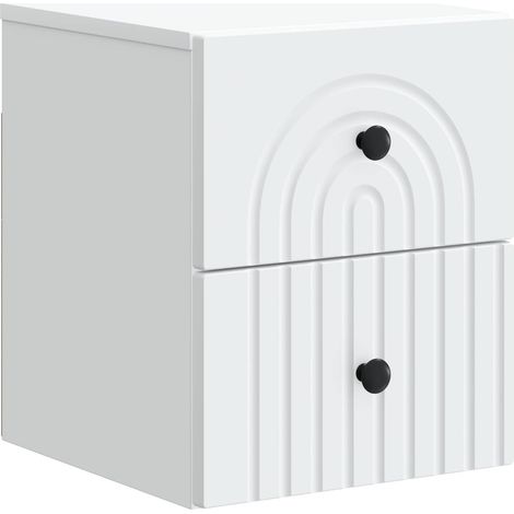 Mobiletto da notte a muro con cassetto Bianco 33 x 34,5 x 40 cm vidaXL