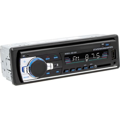 Autoradio Bluetooth RDS, ricevitore autoradio Lifelf con telecomando MP3 WMA FM, due porte USB, supporta iOS e Android (senza lettore CD) (1/4)