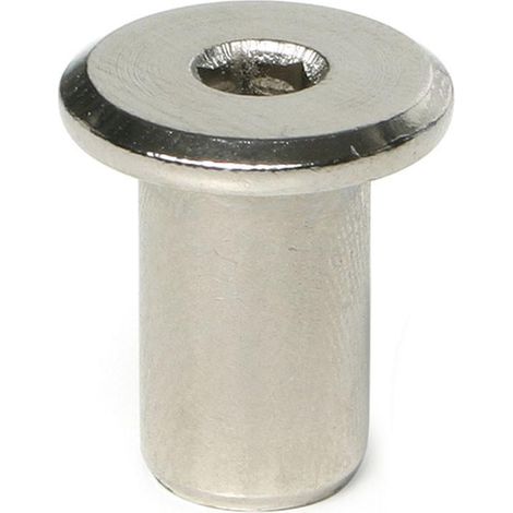 tubo union cegas cabeza plana ø10 m8 niquelada longitud 15 mm