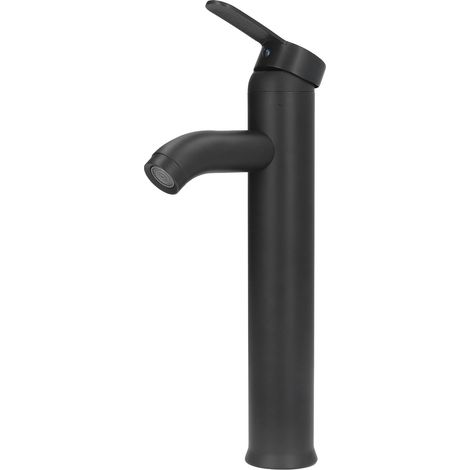 Robinet lavabo noir G1/2 acier inoxydable, mitigeur eau froide et chaude, style européen pour vasque à poser, salle de bain (1/5)