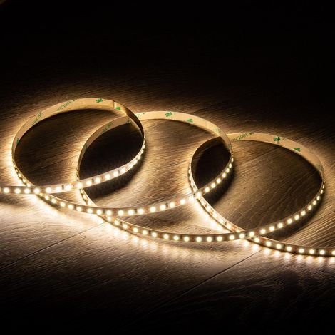 Ruban LED 12V SMD 120 LED/m 5m 10W/m 1000lm/m Largeur 8mm Coupe 2.5cm IP20 4000K Blanc neutre (1/3)