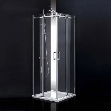 Duschabtrennung Doppel-Eckeinstieg ZWOLLE DOBLE Chrom - Glas 8 mm / 88 - 90 cm
