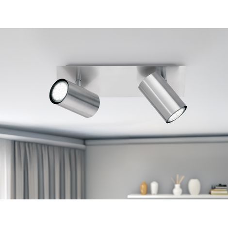 LED Deckenstrahler Silber 2-flammig, Breite 30cm (1/5)