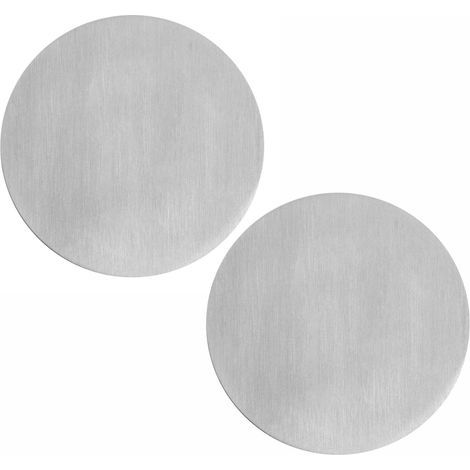 Set of 2 Round Stainless Steel Rosettes Ø 55 mm 3M Adhesive For Furniture Doors (1/5)