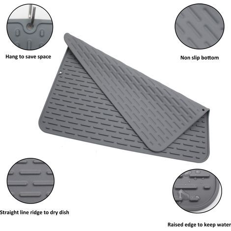Tagliere flessibile in silicone grigio, protegge i coltelli, è privo di BPA e realizzato in plastica per uso alimentare. (1/5)