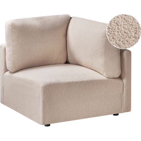 Módulo esquinero tapizado de bouclé sofá de 1 plaza estilo moderno beige Mesnali (1/5)