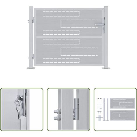 Portail en acier inoxydable - Porte de Jardin Argenté 85 x 70 cm Acier inoxydable (1/5)