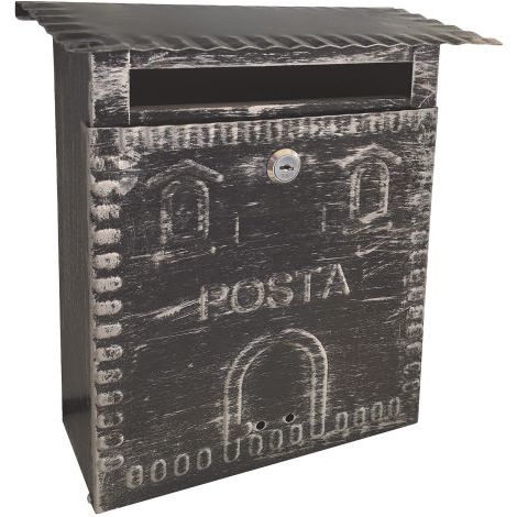 CASSETTA POSTALE 'FRESIA' cm 26x10 x h 29 - argentonero antico
