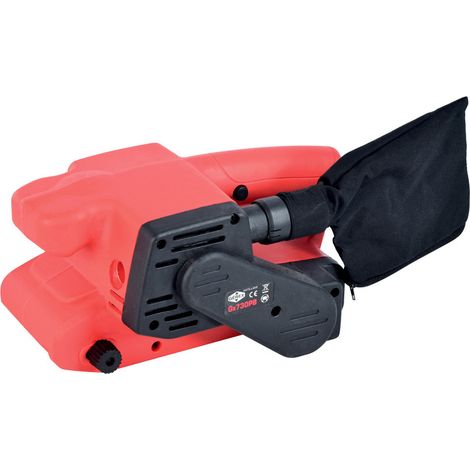 Ponceuse à bande 730W – Alimentation 230V – Vitesse 200m/min – Dimensions bande 76x457mm – Sac de récupération poussières – Gerex