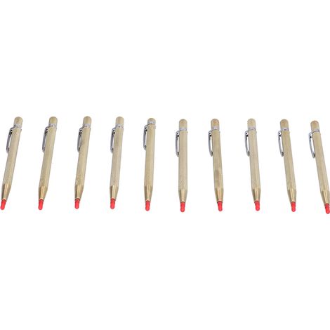 Lot de 10 stylos à graver en aluminium avec pointe en carbure de tungstène, outil de marquage pour céramique, verre et métal (or). (1/5)