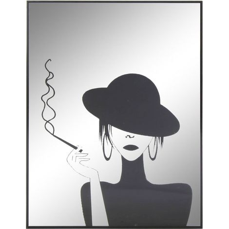 Miroir élégance féminine en noir pour déco chic - Noir élégant avec motif féminin