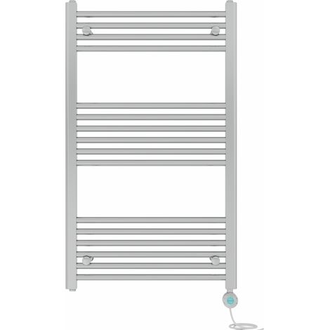 Pre-filled Bathroom Straight Electric Heated Towel Rail Radiator Thermostatic 1000x600mm Chrome