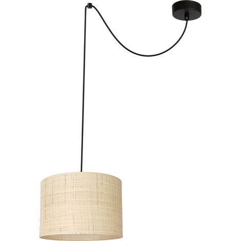 Suspension rotin crème Spindel Rattan E27 15W Luminex