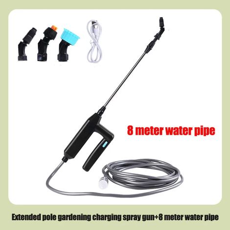 (Version améliorée 8M) Arroseur électrique automatique, pistolet d'arrosage automatique avec tuyau d'arrosage de 3/5/8M, brumisateur pour plantes de jardin, irrigation (1/5)