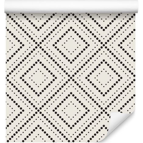 Papel pintado geométrico y de puntos para salón y dormitorio, 50x1000 cm. (1/5)