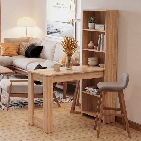 Scrivania Compatta Mojo02 con Libreria Integrata Colore Rovere (1/5)