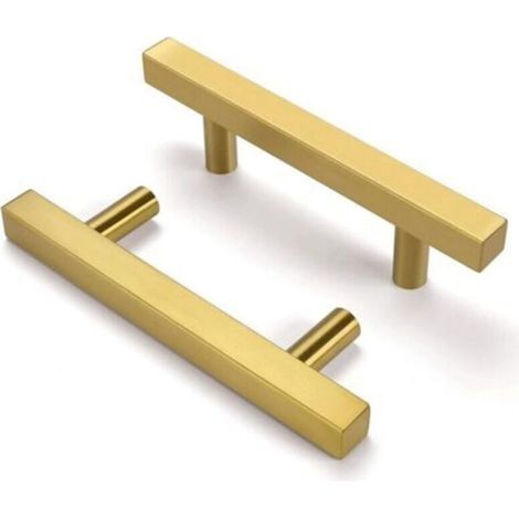 Lot de 2 poignées en métal entraxe 64 mm Poignée de chambre à coucher Poignée de bureau en acier inoxydable avec vis (1/4)