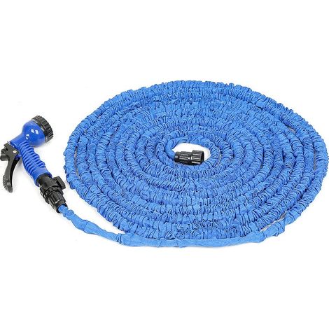 Tuyaux d'arrosage extensible rétractable avec Pistolet 100FT / 10M - 30M - bleu (1/5)
