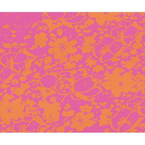 papier peint panoramique fleurs rose et orange - Komar (1/3)